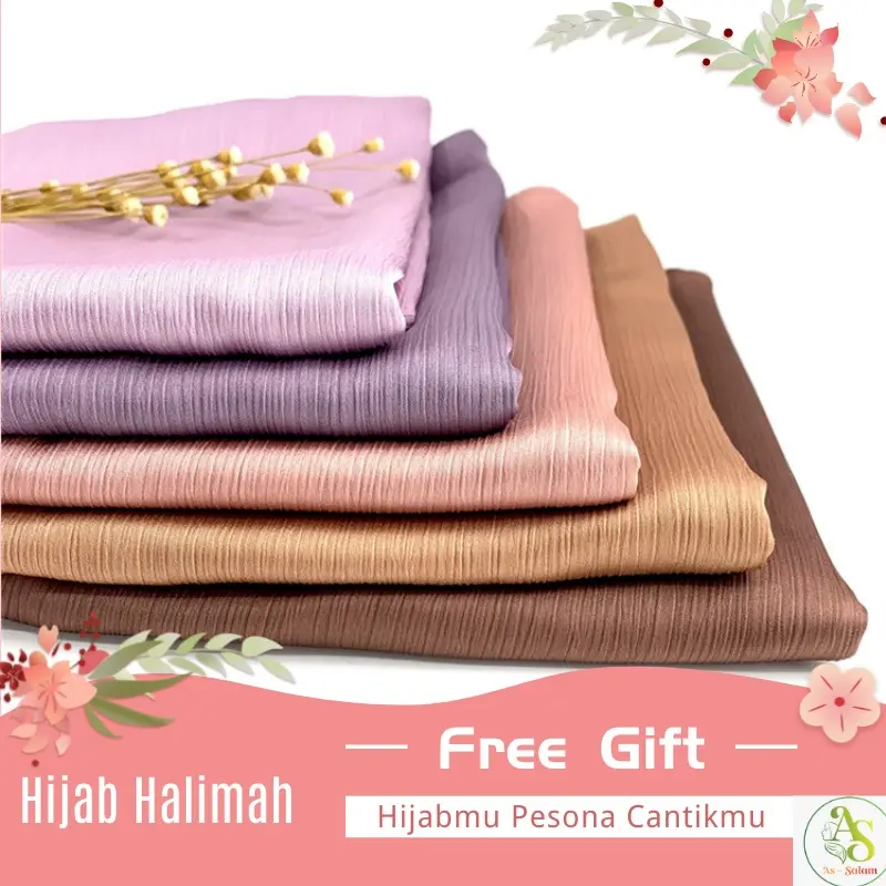 hijab halimah pashmina  premium  pashmina Silk/ Hijabmu pesonamu 0