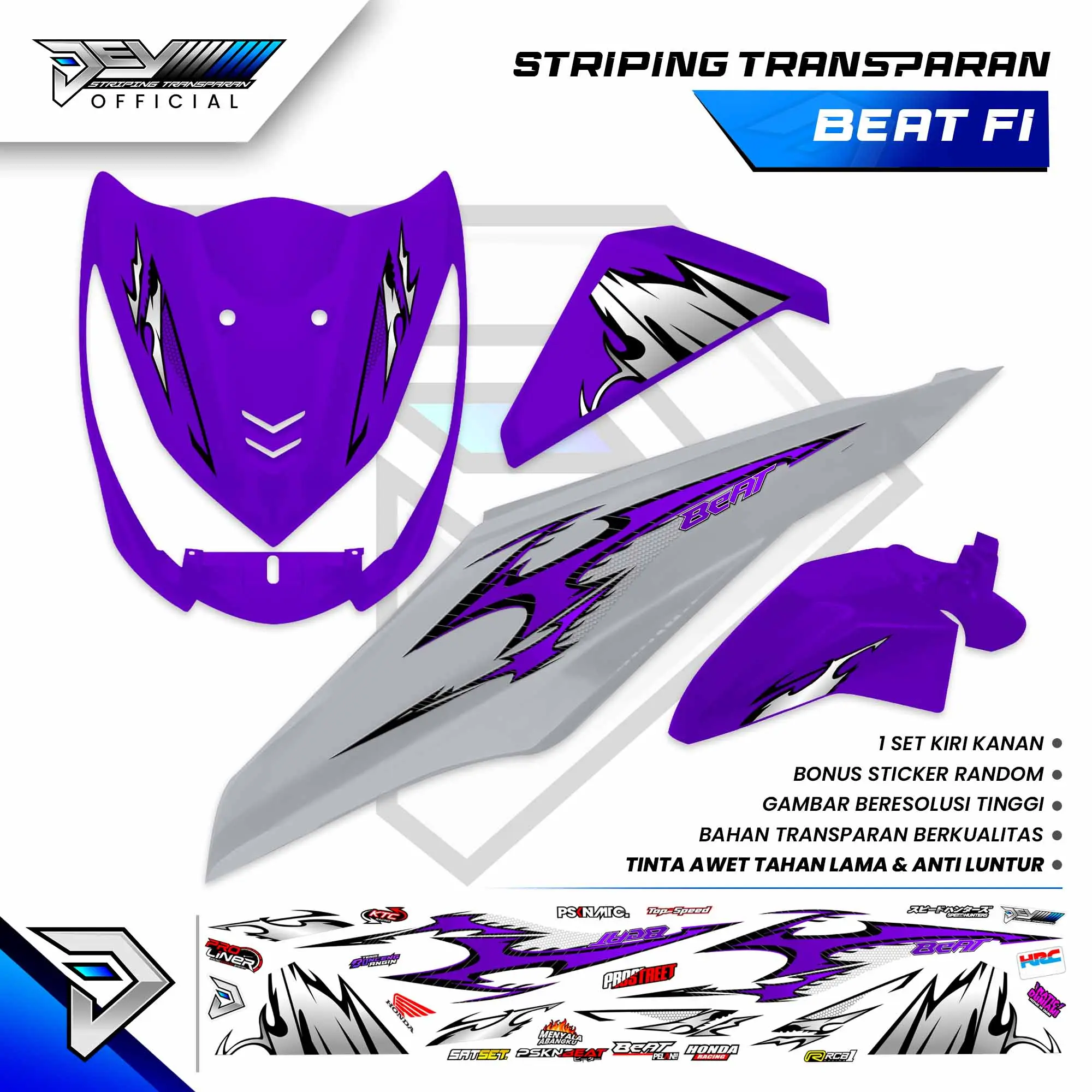 STRIPING TRANSPARAN BEAT FI | MOTIF VIETNAM LOOK | STICKER BODY HONDA BEAT FI