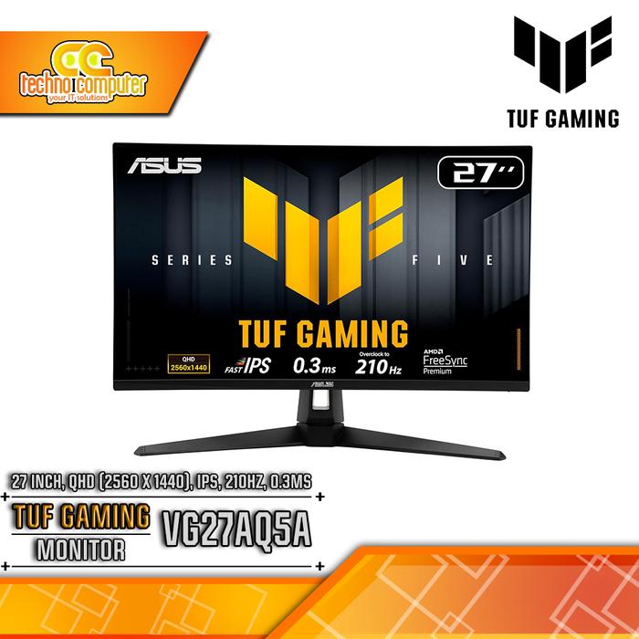 Gambar MONITOR ASUS TUF GAMING VG27AQ5A Gaming Monitor - 27 inch, QHD (2560 x 1440), IPS, 210Hz(OC), 1ms dari Techno Computer Bali Kota Denpasar Tokopedia