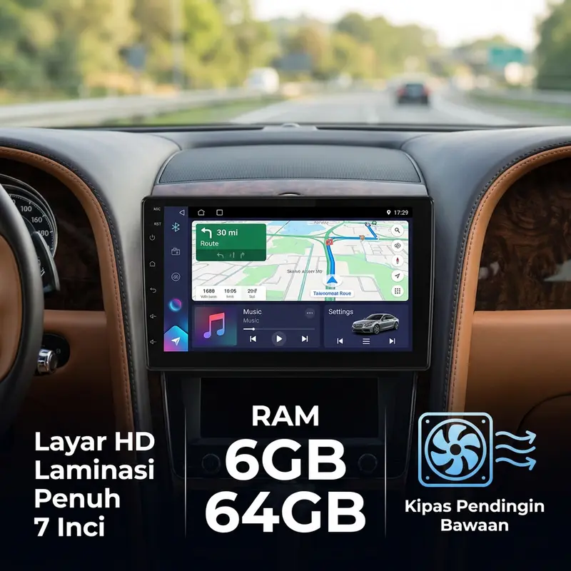 Pemutar Multimedia Mobil Layar INCELL 7-Inci 6+64G untuk Berkendara Sehari-hari dengan Kipas Pendingin Internal dan Sentuhan Halus