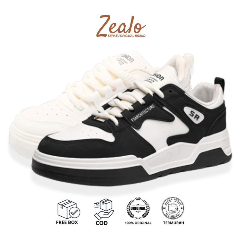 Zealo.Shoes 334 Sepatu Sneakers Pria Casual Shoes Fashion Sport Karet Premium Quality Snekers Kasual Olahraga Hitam Running Black Kerja 0