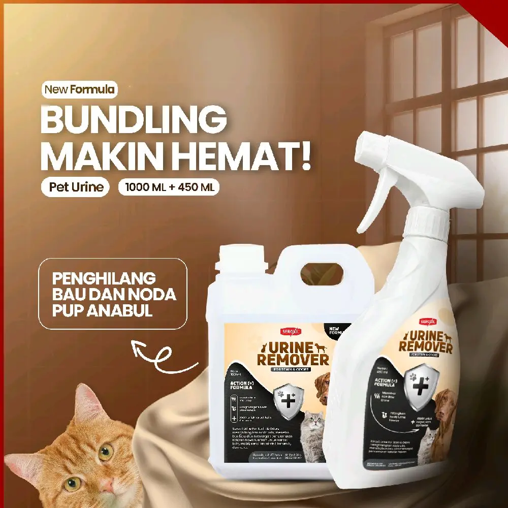 Seroxil URINE REMOVER Cairan Pembersih Penghilang Noda Bekas Pipis Kencing Kandang Kucing Anjing Hewan Peliharaan Anabul