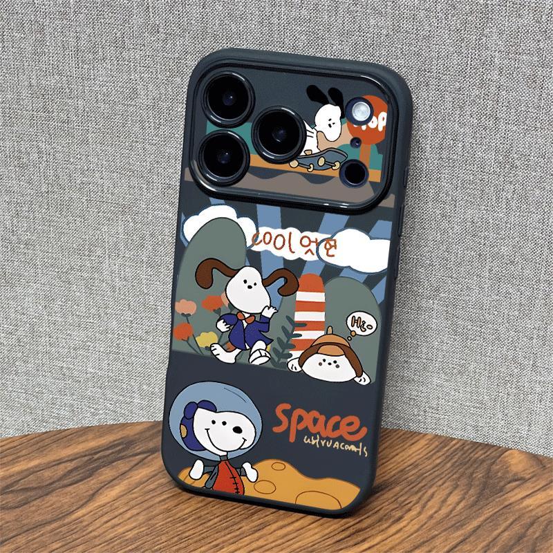 Thú cưng vũ trụ dễ thương Đế bảo vệ đơn giản phù hợp với iPhone 17/16/15, vỏ iPhone 14/13/12/11 Pro Max, lớp bảo vệ ngộ nghĩnh hình cartoon, chống sốc, mẫu mới ngho iPhone 17 Pro Max