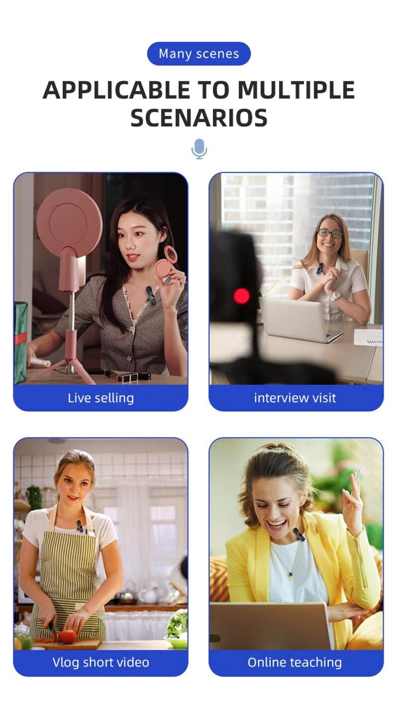 Product Introduction of Wireless Collar Clip  Outdoor Mobile Phone Live Broadcast Equipment Video Recording Radio Noise Reduction  Audio Smartphone  wireless microphone boy a wireless mic 9