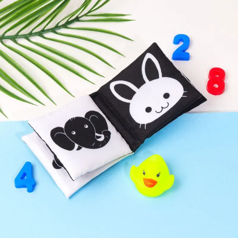 Buku Bantal Monokrom | Buku Bantal HItam Putih | Soft Book Monochrome | Buku Bantal Mainan Bayi High Contrast | Cloth Book Buku Early Education Buku Cerita Bayi Bahan Kain (BCI) Termurah