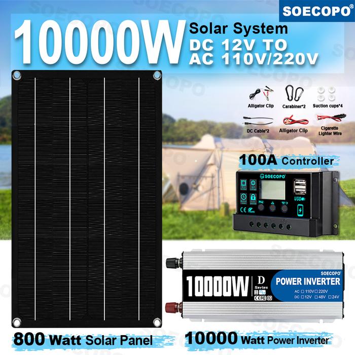 Jual 10000W Off-Grid Solar Energy System 800W Panel 12V/24V -220V ...