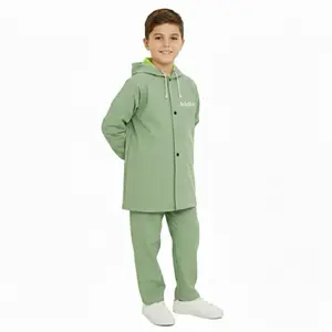 Jas Hujan Anak Setelan Jacket Celana | Usia 7-13 Tahun Kuat, Elastis, Nyaman Di Pakai | Bahan PVC Anti Rembes