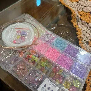 DIY Manik Manik Set Lengkap Gelang Aesthetic - DIY Craft Kit Manik Manik Pasir - Meronce Manik Manik Set - SM001