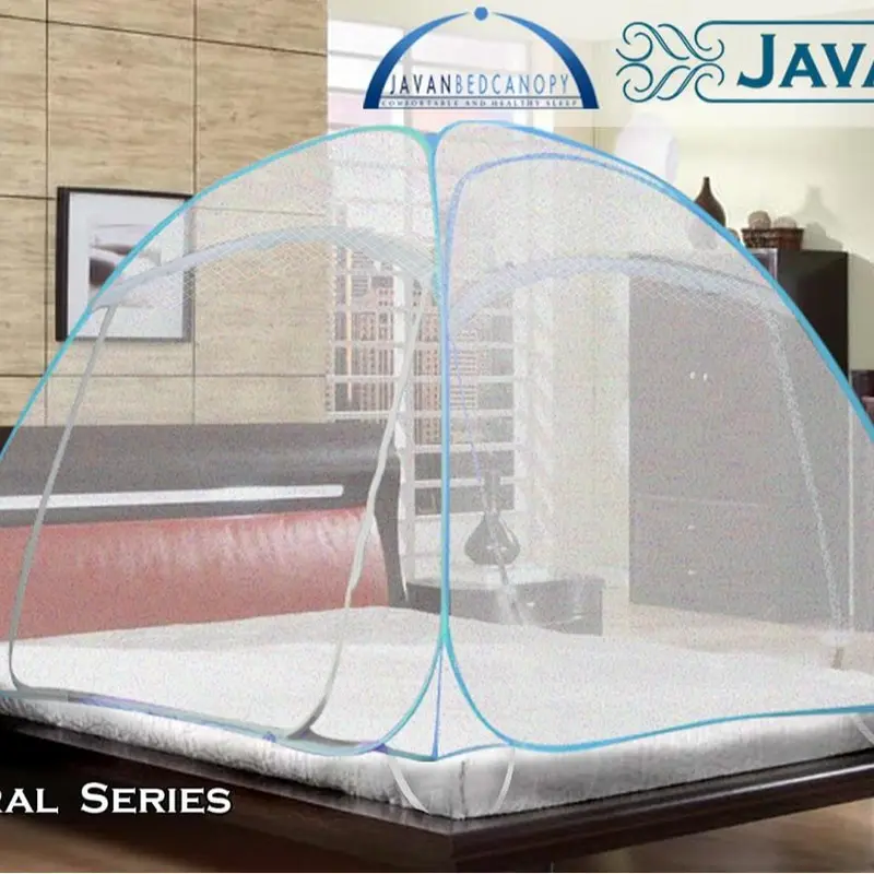 Kelambu Javan Bed Canopy - Natural Super King ukuran 200x200cm  Kain Putih 0
