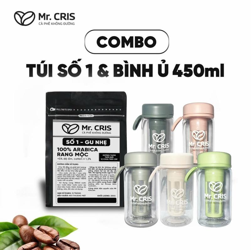 Combo Bình ủ lạnh 450ml 5 màu và Cà phê gu nhẹ Arabica Coffee cafe nescafe white cafe americano