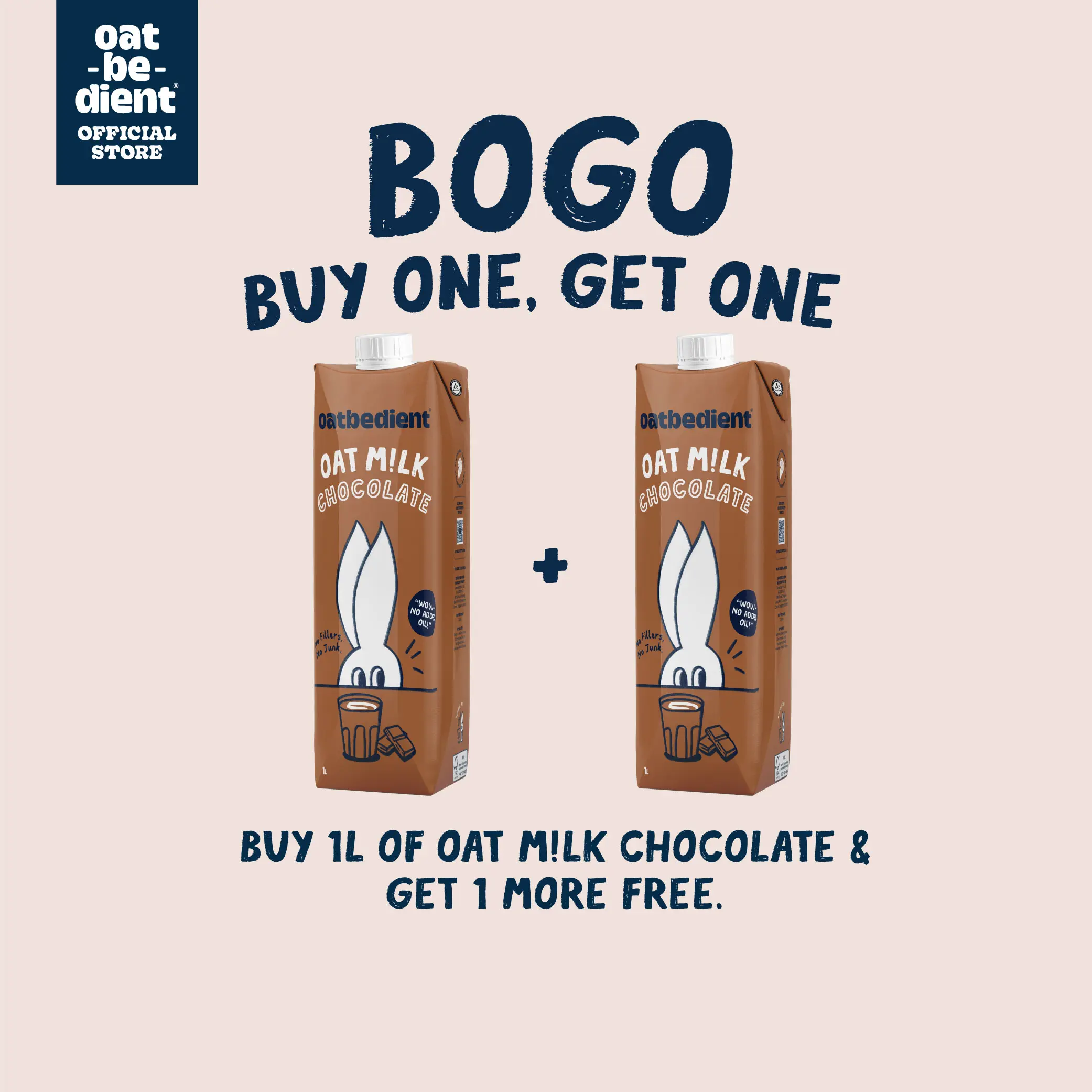 [BOGO: 1+1 promo] Oatbedient Oat M!lk Chocolate 1L