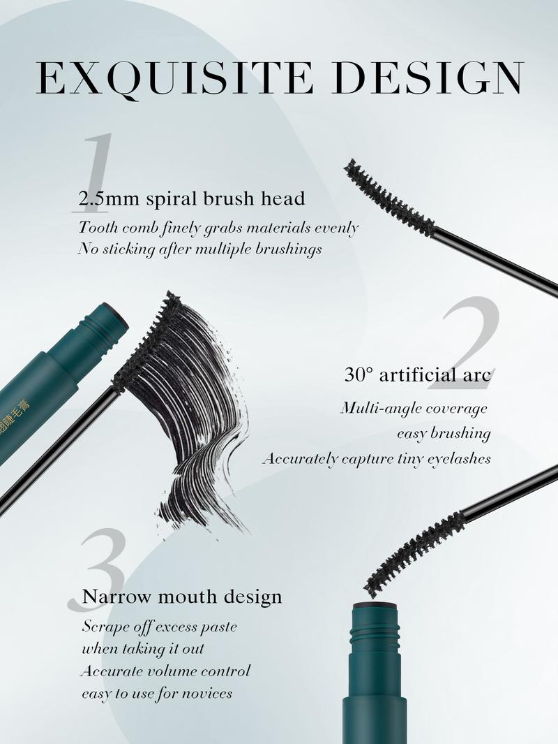 Product Introduction of Mini Brush Waterproof Mascara, Volumizing, Extending, Defining, Curling, Doubling, High Definition Mascara, Lengthened and Natural Looking Lashes, Black Brown Berry Blue four colors available 4