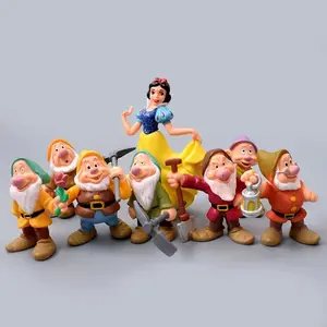 PRINCESS SNOW WHITE 7 DWARFS KURCACI FIGURE SET 8  MINIATUR TOPPER
