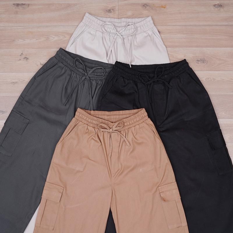 Product Introduction of Celana Kulot Cargo Highwaist Wanita Kekinian Zyta Full Karet ada Tali Serut Twill Combad 27