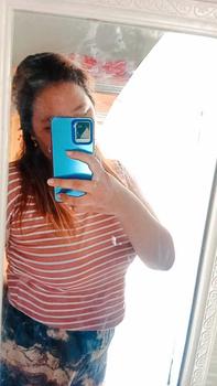 Product Review of V-NECK CROP STRIPE KERUT- Top tee Garis salur Kaos Atasan basic Katun Leher V Wanita Cotton Combed 30s Premium Lerist T-Shirt Polos Baju Pendek from p**o ** 0