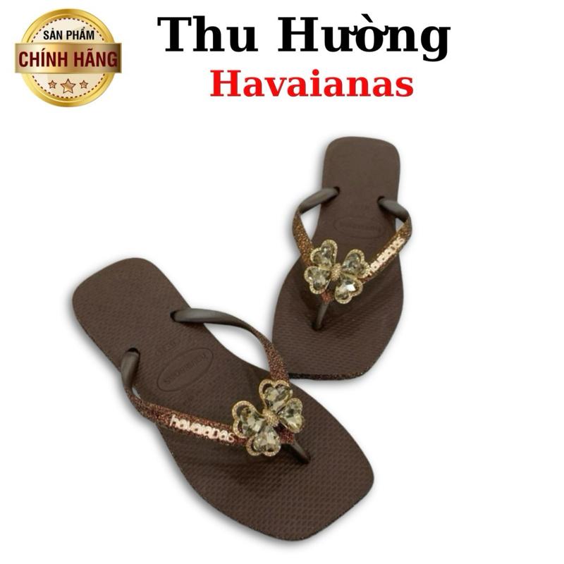  Tổng Hợp Đế Vuông Gắn Kèm Charm Cỏ 4 Lá Cho Nữ Từ Brazil - Cao su non tự nhiên đế tông cao su caro jean - Sandal Đế Bằng- Thu Hường Havai 