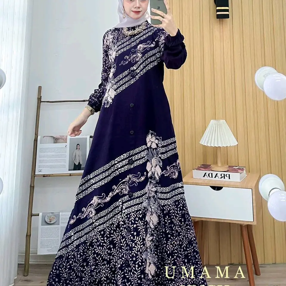 new gamis batik rayon adem handmade busui m l xl xxl