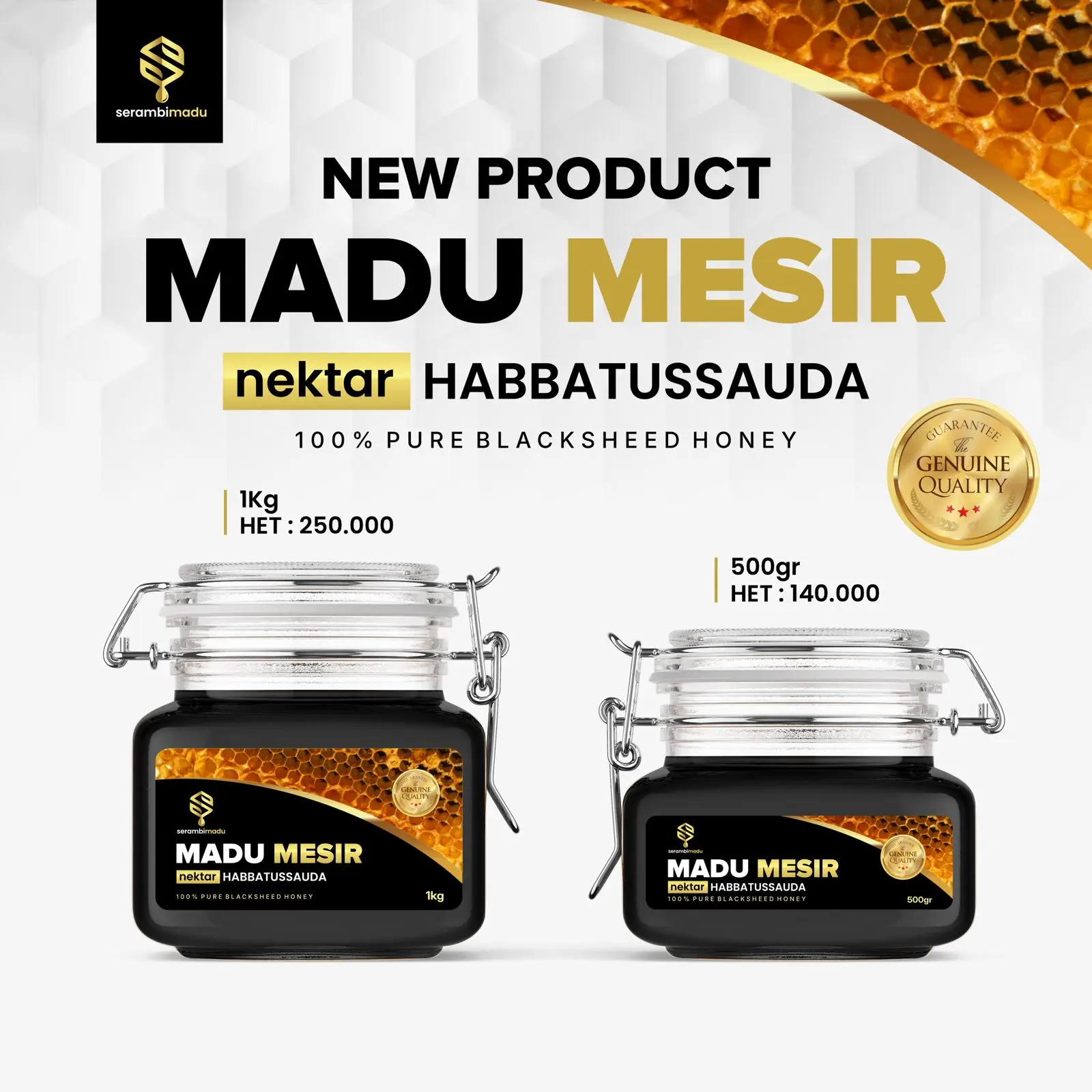 Madu Mesir Nektar Habbatussauda 100% pure blackseed Honey
