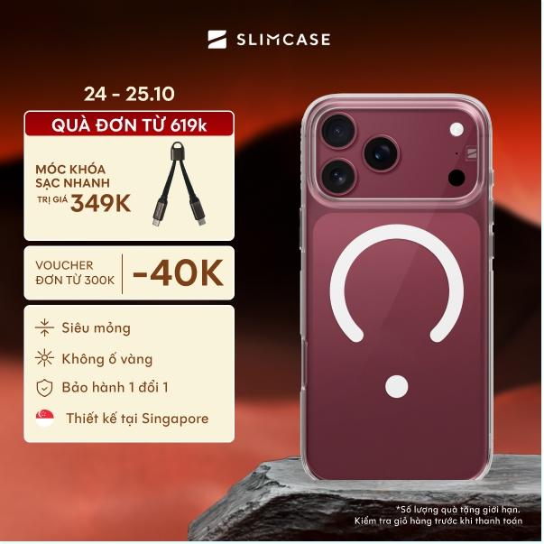 Ốp lưng UNIQUE iPhone 18 / 17 / 16 / 15 Series SLIMCASE - Không ố vàng, siêu mỏng, hỗ trợ sạc không dây