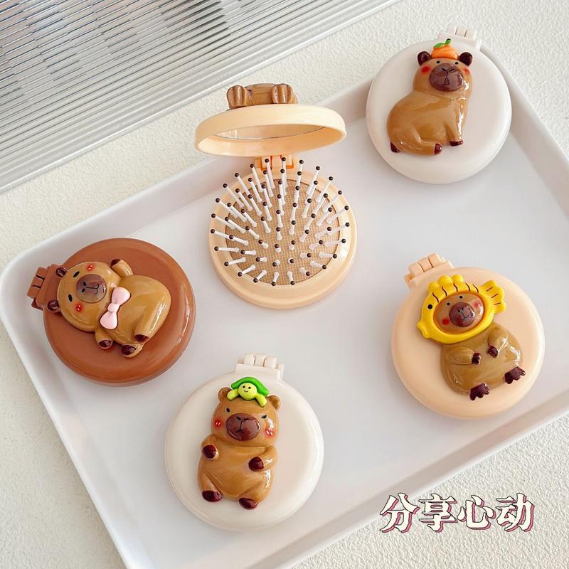 Sisir rambut lipat karakter Capybara, sisir lipat dengan cermin - Shop ...