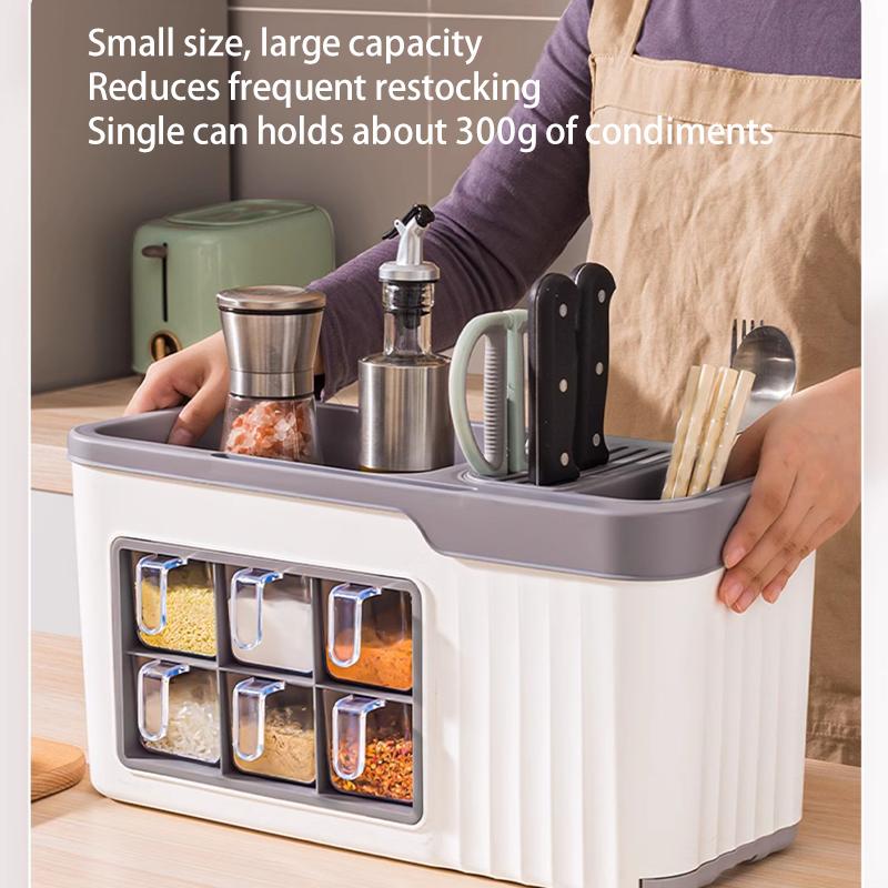 4-6 grids Spice Rack Spice Box Made of ABS Plastic, Moisture and Termite Resistant 4