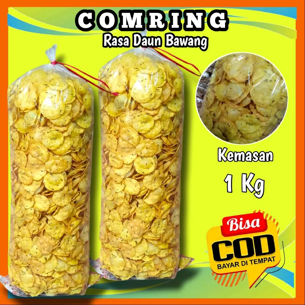Comring / Kecimpring Singkong Daun Bawang 1 kg / Gemblong / comro kering best seller murah