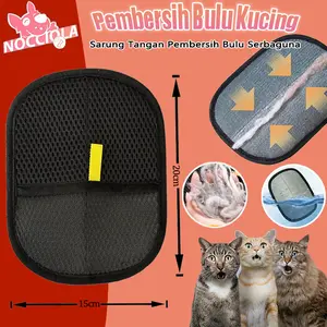 Pet Grooming Gloves Cat Hair Removal Tool - Sarung Tangan Pembersih Bulu Kucing/Anjing Sofa ataupun Pakaian