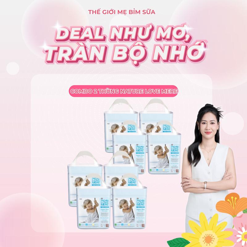   TGMBS  Combo 2 Thùng  8 bịch  Tã Bỉm Nature Love Mere  mẫu mới  bỉm hè mềm mỏng và thấm hút tốt hàng chính hãng cho bé 