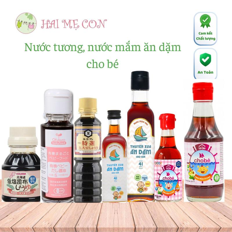 Nước tương tách muối Nhật Bản Kikkoman tảo bẹ Ofukuro rau củ 100ml nước mắm Thuyền xưa Lê gia cho bé ă..n d..ặ..m từ 6 th