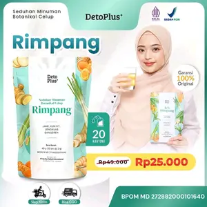 [BPOM] Teh Rimpang Detoplus - Teh Kunyit Jahe Lengkuas Sereh Halal MUI & Sertifikasi BPOM - Teh Celup Minuman Rempah alami - Original Herbal Tea.