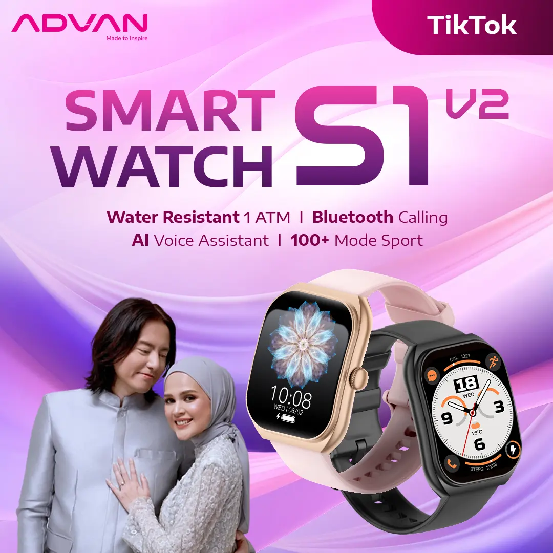 [Exclusive Roger Chika] ADVAN Smartwatch S1 V2 AI Voice IPS 2.01” inch Waterproof Bluetooth Call Support Android iOS Touchscreen Jam Tangan Pintar Smartwatch Murah
