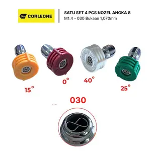 Nozzle Tip Spayer Bukaan 030 Set 4pcs Ujung Sprayer Semprotan Quick Release 1/4" Adaptor Untuk Mesin Jet Cleaner Wasser Mesin Cuci Mobil Motor Kendaraan Business Using Quick Release Nozzle Tip Kepala Sprayer Quick Connect Nozzle C0004-39