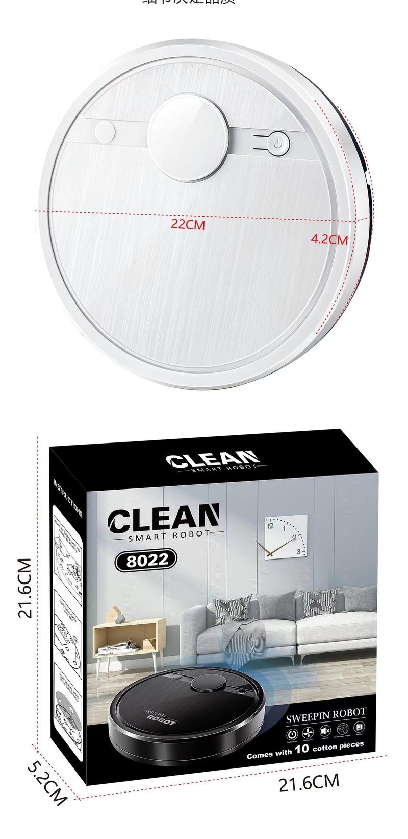 Product Introduction of Sweeping and mopping robot Household cleaning machine Lazy portable multi-functional intelligent robot vacuum cleaner 12