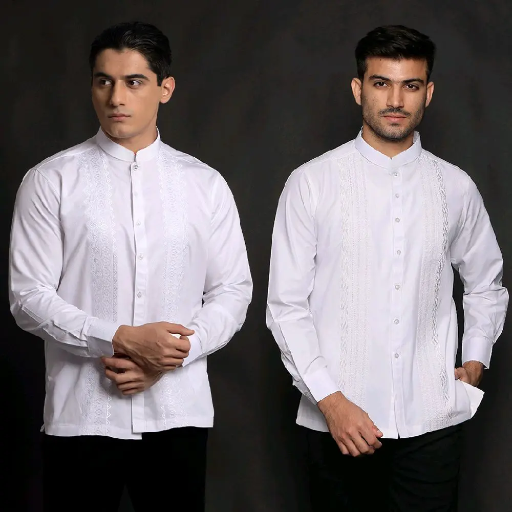 Casella Baju Koko Pria Lengan Panjang Exclusive Premium | Baju Koko Putih Ibrahim