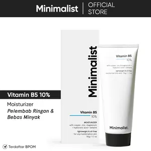 Minimalist 10% Vitamin B5 Moisturizer | Moisturizer Jerawat | Pelembab Wajah Vit B yang Ringan Bebas Minyak dengan Zinc Untuk Kulit Berminyak & Jerawat | Krim Pagi Krim Malam | Untuk Wanita & Pria | 50 G