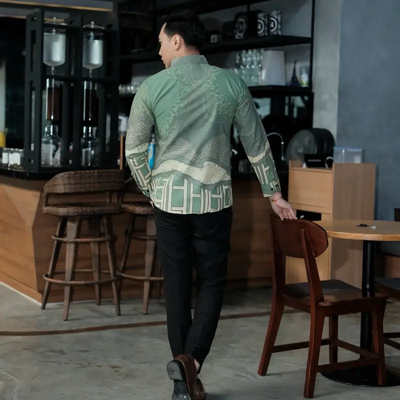 BARA SAGE Kemeja batik pria lengan panjang furing full Ero katun slimfit 2