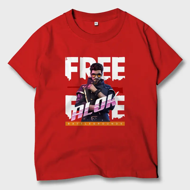 Baju Kaos Anak Game Free Fire Alok FF Atasan Anak Laki-laki Perempuan FF-01 5