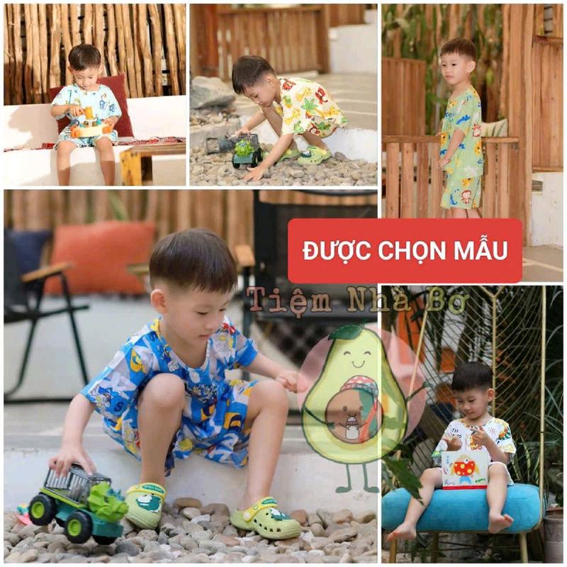 ĐƯỢC CHỌN MÀU 5 Bộ TOLE bé trai. Đồ bộ quần ngắn quần dài bé trai chất tole lanh 2 da loại 1 5-70 kg . FORM ĐÃ TRỪ HAO. Sandal
