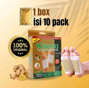 (RDM) HEMAT 2 BOX 20 PCS KINOKI GOLD EMAS DETOX FOOT PATCH ORIGINAL Ginger Kaki