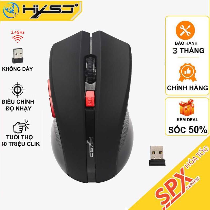 Chuột không dây HXSJ X50 Red/Black có nút trợ năng, điều chỉnh 2400DPI chuyên…