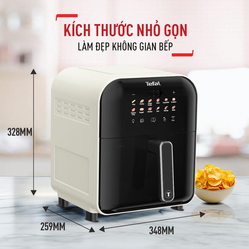 Nồi chiên không dầu Tefal EasyFry Window 6L EY821868/EY8211Y0 - Black/White