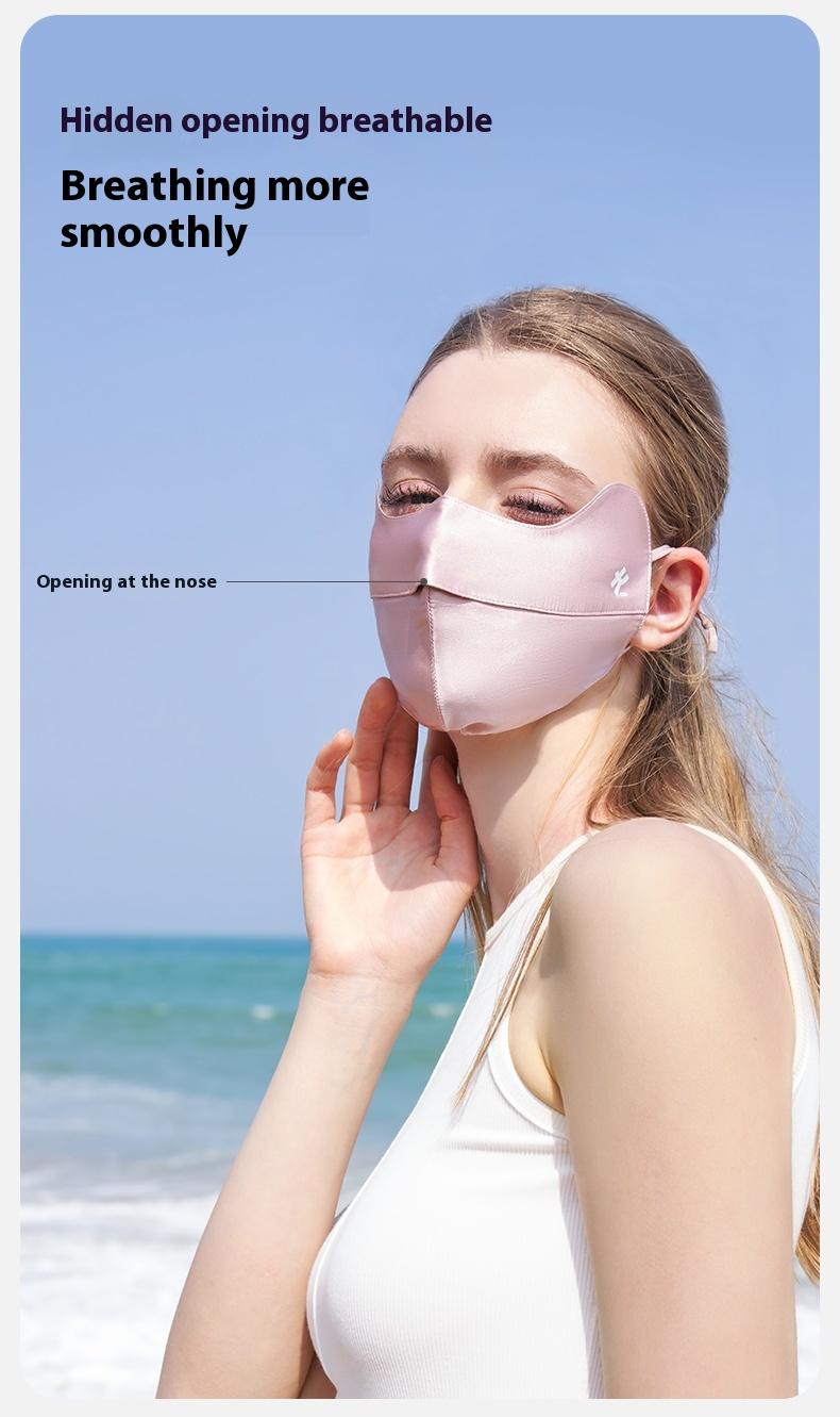 Product Introduction of KENMONT Mulberry Silk Ice Silk Mask Women UPF 50+ UV Protection Breathable Face Cover Hanging Ear Female Masks Camping Running Outdoor 15