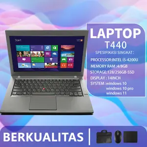 [Pre-owned] Lenovo second laptop thinkpad L440  T440 T440S  T440P core I3/I5/ I7 Gen 4 Ram 4/8gb SSD 256gb 14inch Peningkatan baru laptop original berkualitas Mulus Bekas IPS US Keyboard backlight Second/Bergaransi/Berkualitas Jaminan