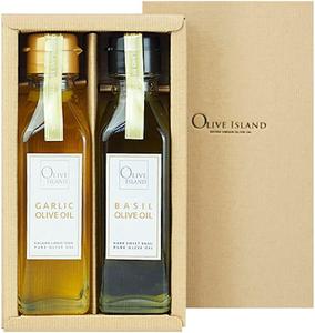 ガーリック・バジルオリーブオイル 120ｍl 2本入り ギフトセット/BOX入り オリーブオイル 調味料 GIFTSET にんにく バジル オリーブオイル オリーブ スイートバジル 小豆島 オリーブアイランド