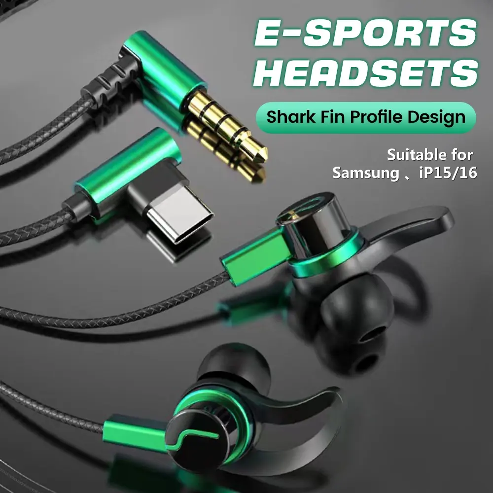 Tai Nghe Esports Gaming, Hàng Mới Về, Giao Diện Type-C / 3.5mm Hình Chữ L, Có Dây, Âm Thanh Chất Lượng Cao, Tai Nghe, Thích Hợp Cho iPhone 15 16, Samsung Và Máy Tính