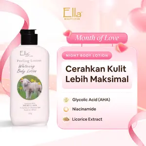 Ella Skincare Peeling Lotion with Glycolic Acid, Licorice Extract & Niacinamide - Body Lotion untuk Mencerahkan, Eksfoliasi Ringan & Melembabkan Kulit