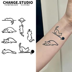 Hình Xăm Tạm Thời, 7 Hình Xăm Mèo, Kéo Dài Trong 15 Ngày, Không Thấm Nước Và Chống Chà Xát Hình xăm dán