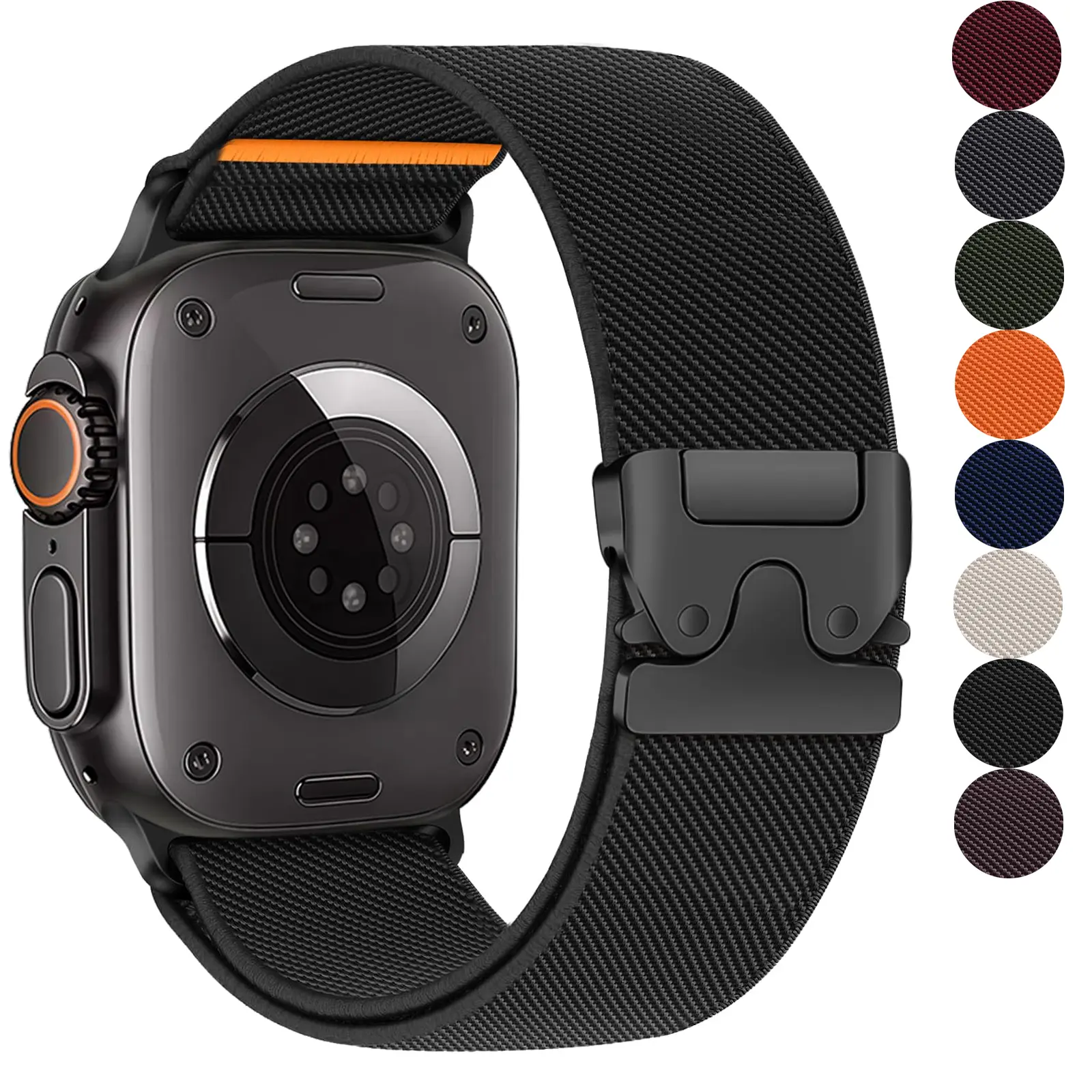 Elastic Nylon Strap for Apple Watch Bands Ultra 2 49mm 9 8 7 6 SE 45mm 41mm 44mm Braided Bracelet for IWatch Series 10 46mm 42mm