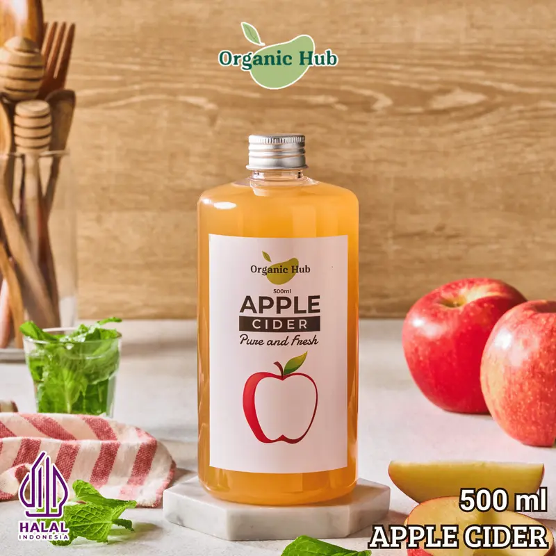 Organic Hub Cuka Apel 500ml 250ml Apple Cider Vinega Organic 1