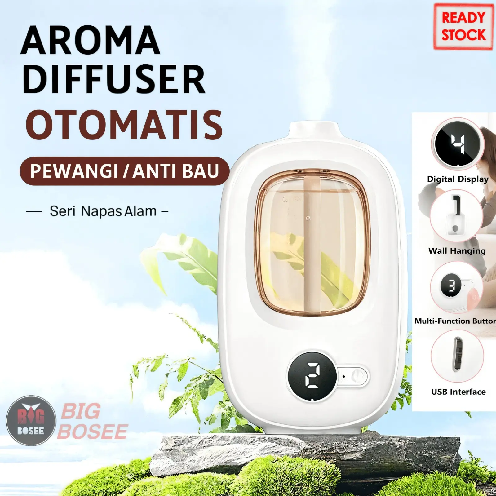 BB7 - Aromaterapi Mini Diffuser Otomatis Pewangi Ruangan Mode Spray Humidifier Automatic Spray 5 Mode 50Ml